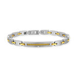 Bracelet acier bicolore doré jaune 21 cm - vue 1