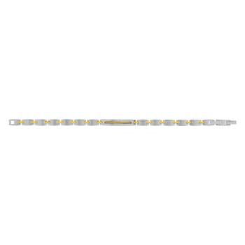 Bracelet acier bicolore doré jaune 21 cm