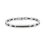 Bracelet acier bicolore noir 21 cm - vue 1