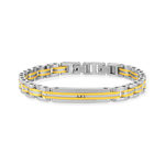 Bracelet acier bicolore doré jaune 21 cm - vue 1