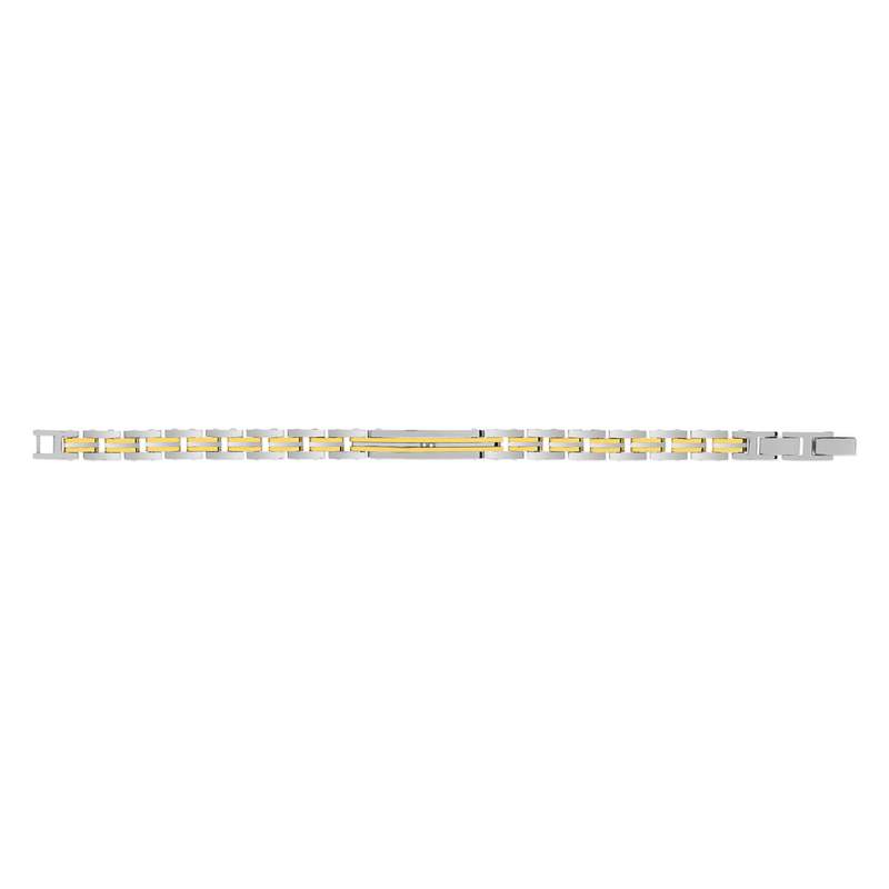 Bracelet acier bicolore doré jaune 21 cm - vue 2