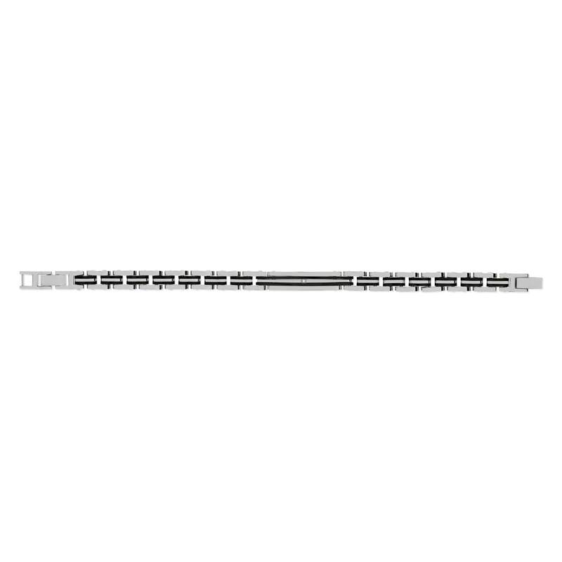 Bracelet acier bicolore noir 21 cm - vue 2
