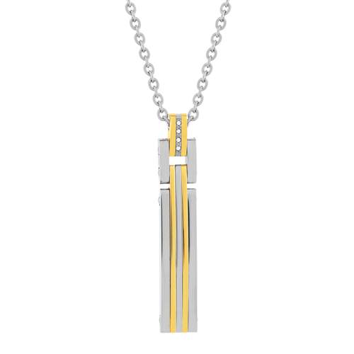 Collier acier bicolore 55 cm