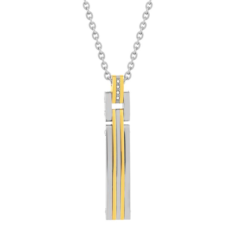 Collier acier bicolore 55 cm - vue 1