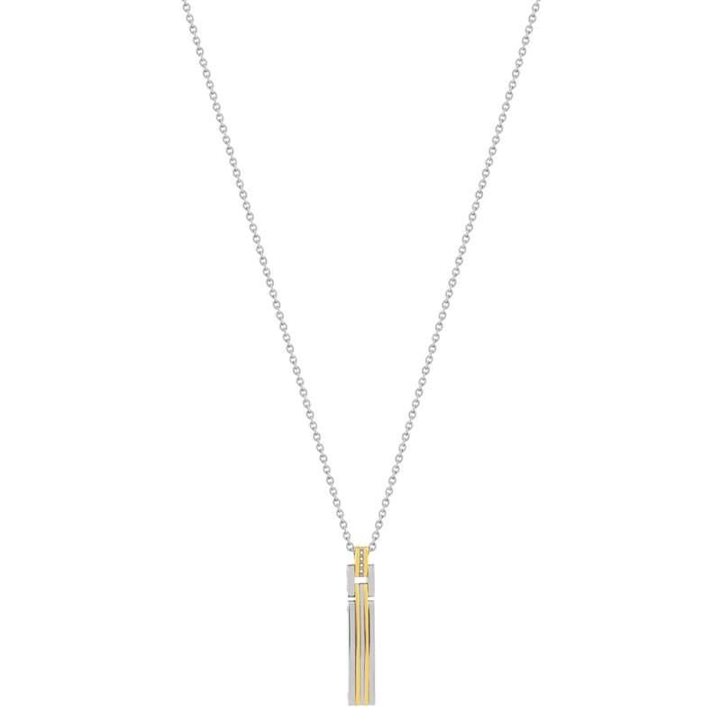 Collier acier bicolore 55 cm - vue 2