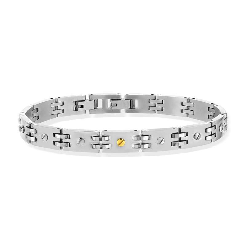 Bracelet acier 21 cm vis - vue 1