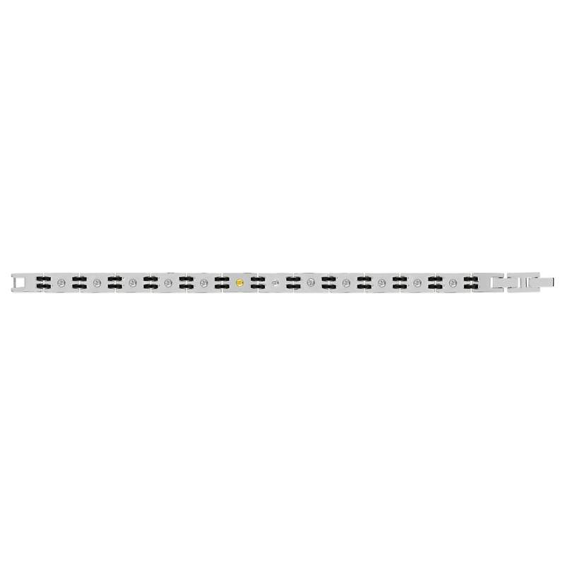 Bracelet acier bicolore noir 21 cm vis - vue 2