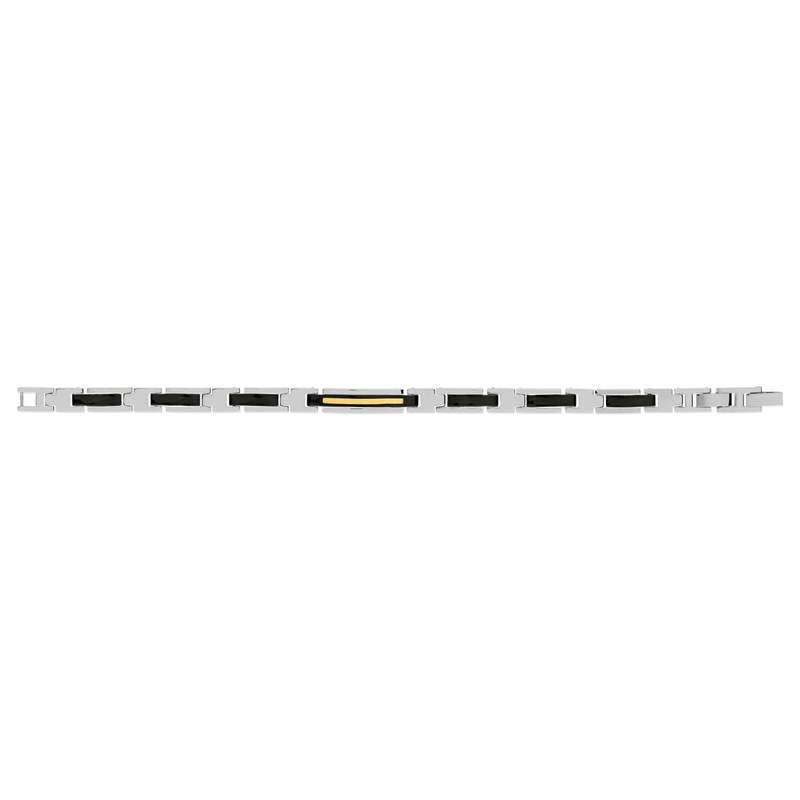 Bracelet acier bicolore noir 21 cm - vue 2