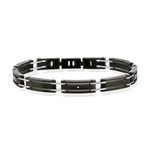Bracelet acier noir 21 cm - vue 1