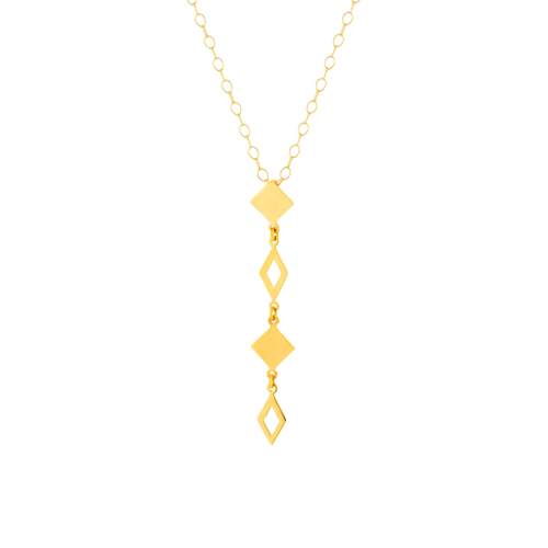 Collier or 750, motif géométrique 45 cm