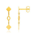 Boucles d'oreilles or 750 jaune, motif géométrique. - vue 1