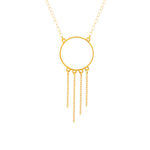 Collier or 750 jaune, anneau avec chaînettes en pampille 45 cm - vue 1