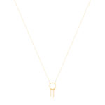 Collier or 750 jaune, anneau avec chaînettes en pampille 45 cm - vue 2