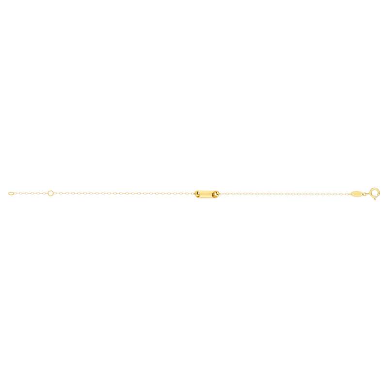Bracelet or 750 jaune, motif tube, 17 cm - vue 2