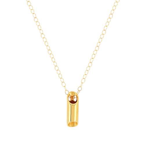 Collier or 750 jaune 45 cm, motif tube, 45 cm.