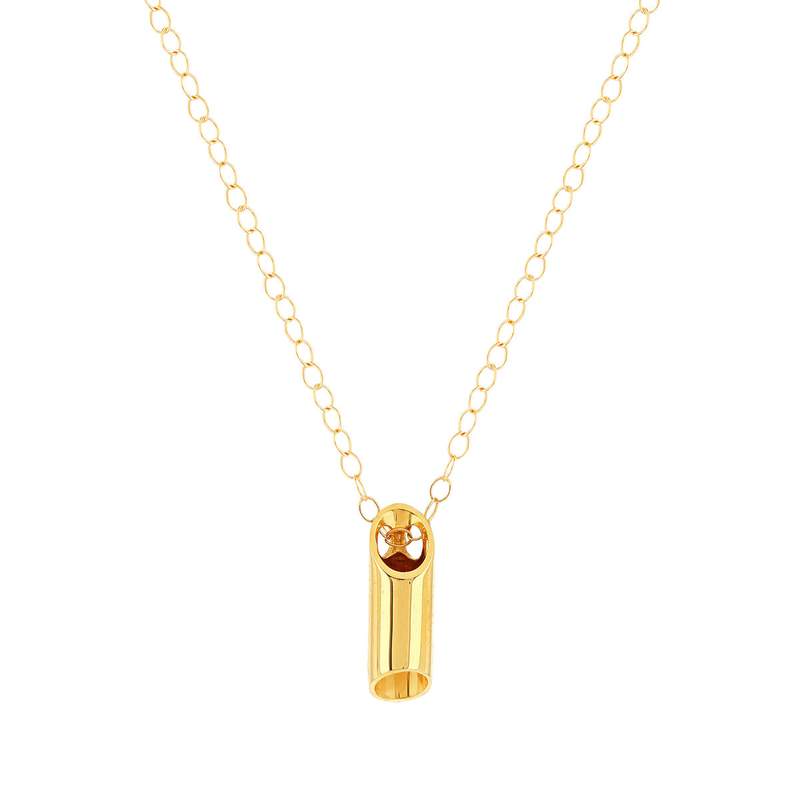 Collier or 750 jaune 45 cm, motif tube, 45 cm. - vue 1