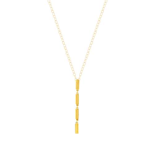 Collier or 750 jaune, motif perlé 45 cm