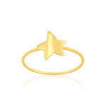 Bague or 750 jaune, motif étoile. - vue 1