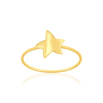 Bague or 750 jaune, motif étoile.