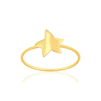 750 yellow gold ring, star motif.
