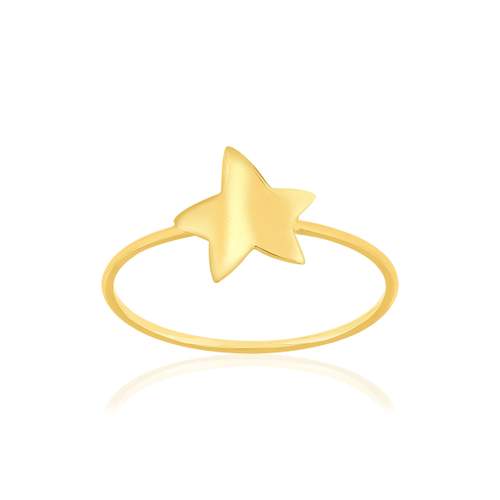 Bague or 750 jaune, motif étoile.