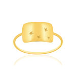 Bague or 750 jaune, motif étoile - vue 1