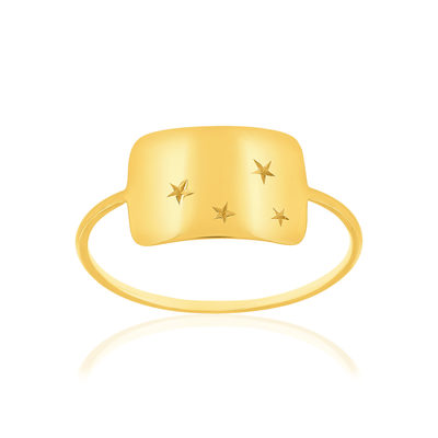 Bague or 750 jaune, motif étoile - vue 1