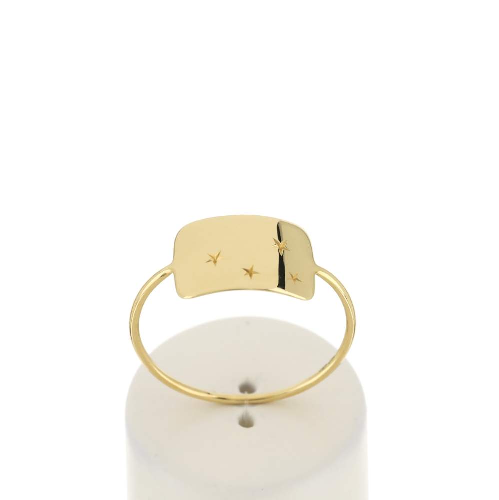 Bague or 750 jaune, motif étoile - vue 1
