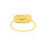 Bague or 750 jaune, motif perforé. - vue 1