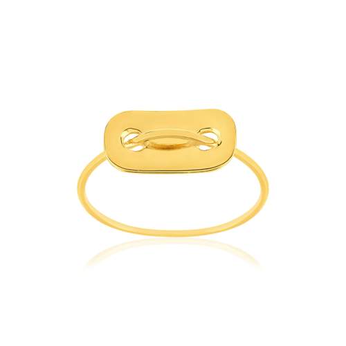 Bague or 750 jaune, motif perforé.