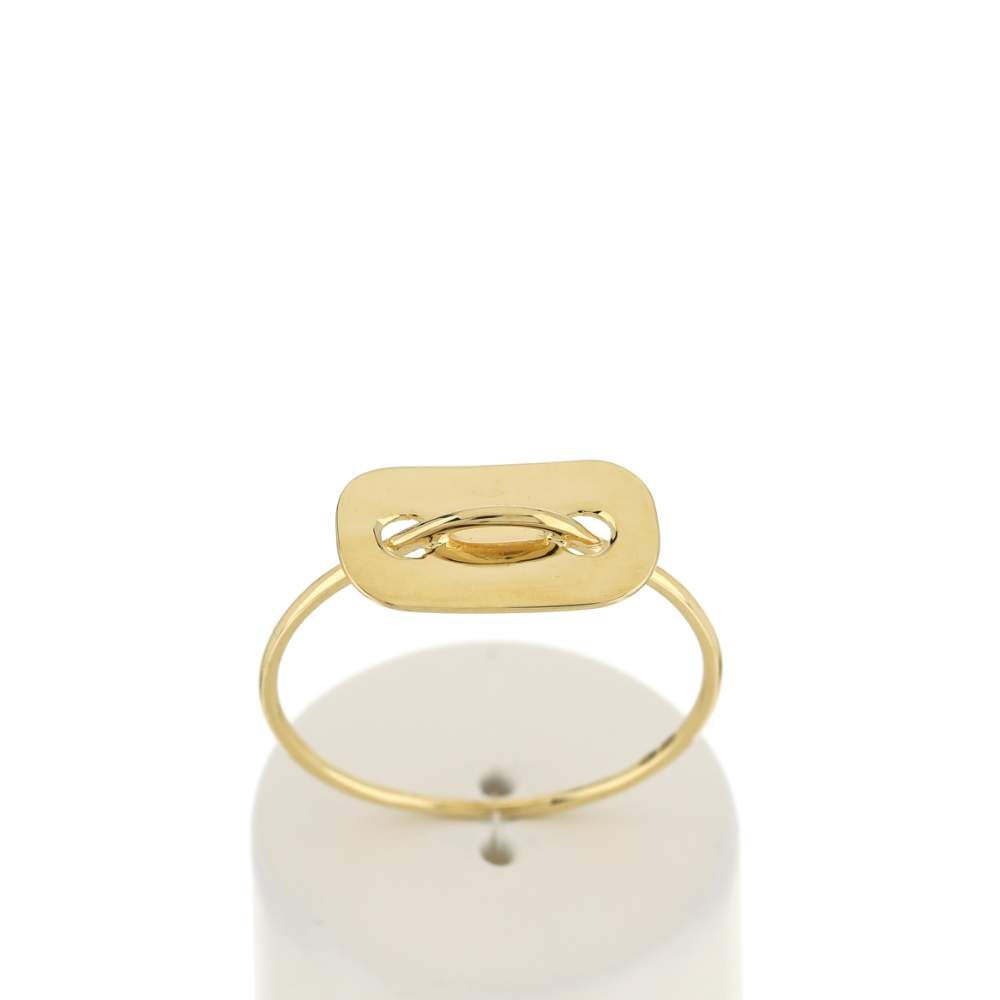 Bague or 750 jaune, motif perforé. - vue 1
