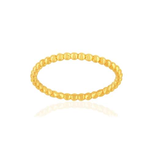Bague plaqué or jaune perlée