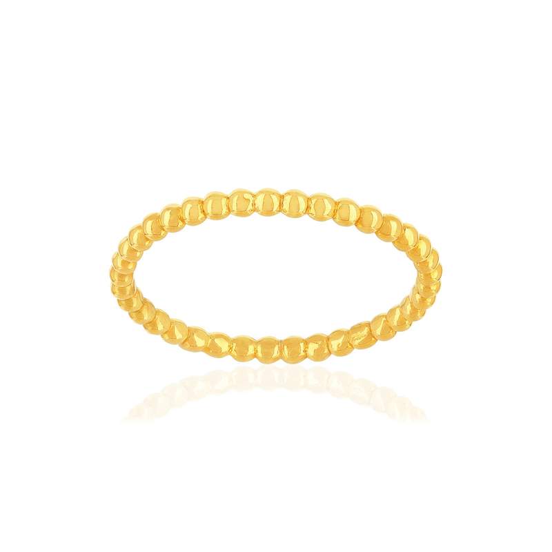 Bague plaqué or jaune perlée - vue 1