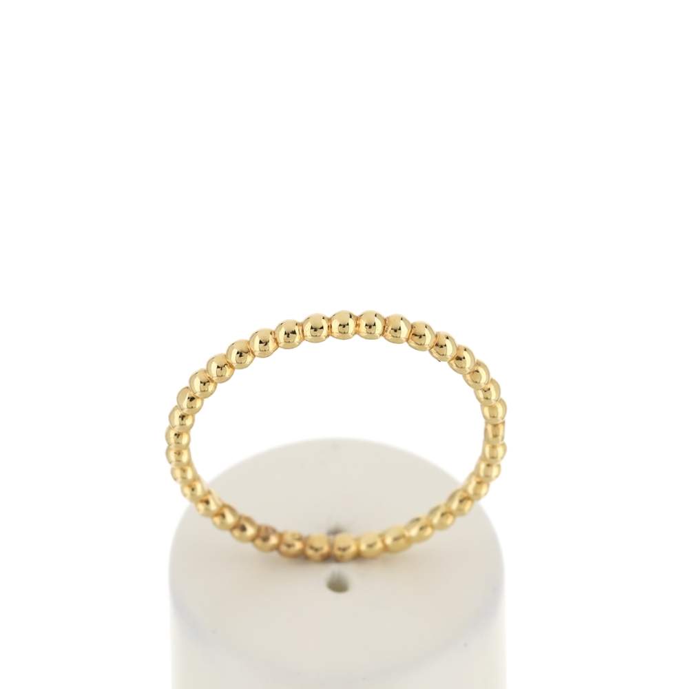 Bague plaqué or jaune perlée - vue 1
