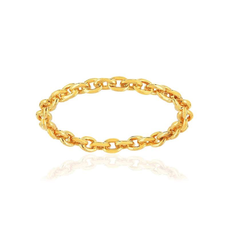 Bague plaqué or jaune motif maille - vue 1