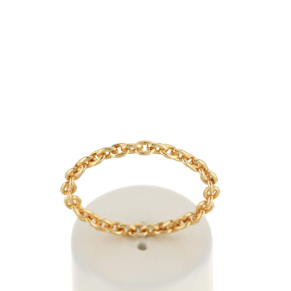 Bague plaqué or jaune motif maille - vue 1