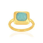 Bague plaqué or jaune amazonite - vue 1