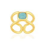 Bague plaqué or jaune amazonite - vue 1