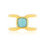 Bague plaqué or jaune amazonite - vue 3