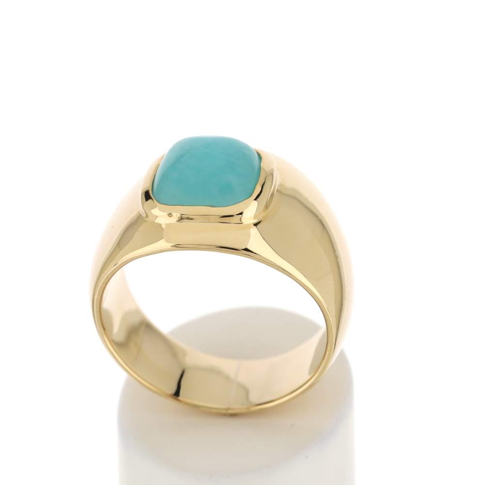 Bague plaqué or jaune amazonite - vue 2