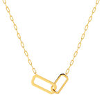 Collier plaqué or jaune, maille trombone 45 cm - vue 1