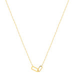 Collier plaqué or jaune, maille trombone 45 cm - vue 2