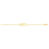 Bracelet plaqué or jaune, maille trombone, 18 cm - vue V2