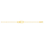 Bracelet plaqué or jaune, maille trombone, 18 cm - vue 2