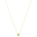 Collier plaqué or jaune, amazonite, 45 cm - vue 2