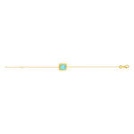 Geelgoud vergulde armband met amazoniet 18 cm. - afbeelding 2