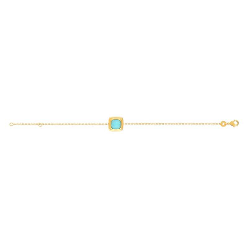 Geelgoud vergulde armband met amazoniet 18 cm. - afbeelding 2