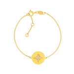 Bracelet plaqué or jaune zirconias 18 cm - vue 1