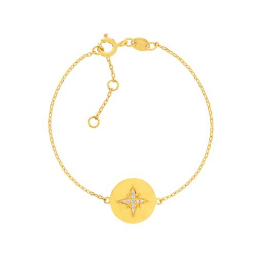 Bracelet plaqué or jaune zirconias 18 cm