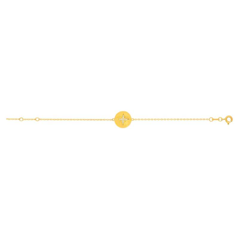 Bracelet plaqué or jaune zirconias 18 cm - vue 2